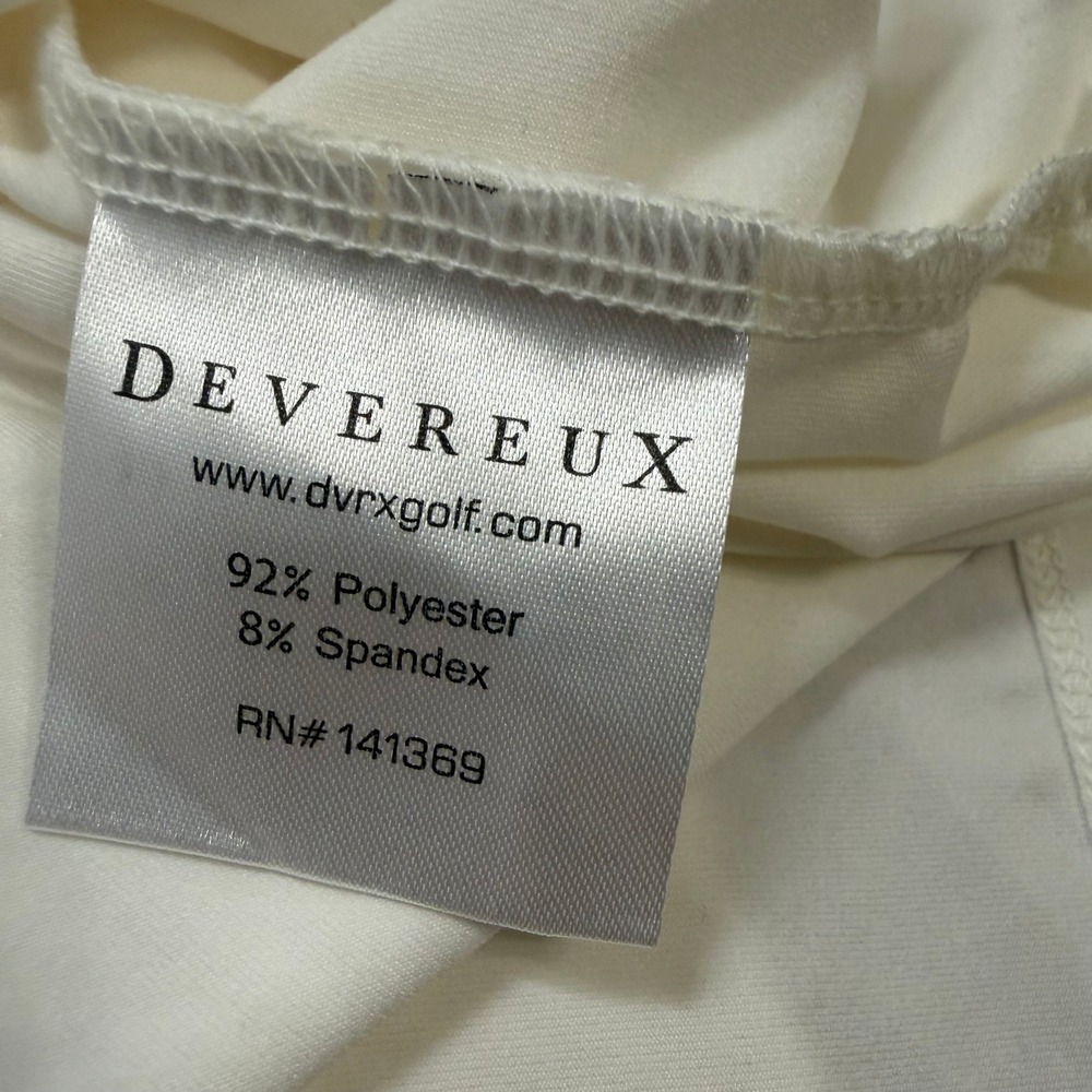 New Devereux Golf Polo Shirt Mens XL White Skull Head Logo Performance - Picture 12 of 14